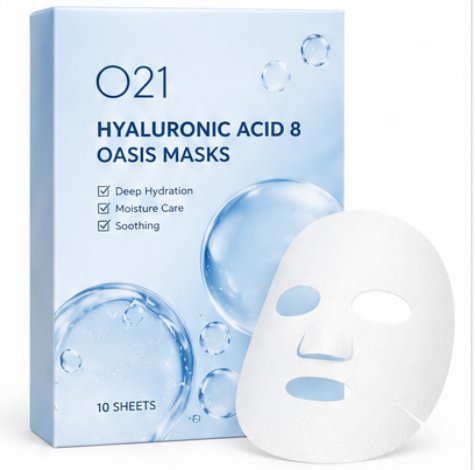 O21 Hyaluronic Acid 8 Oasis Masks 10 Sheets