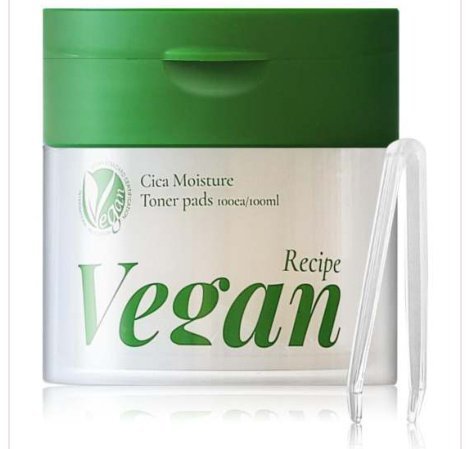 O21 Vegan Recipe Cica Moisture Toner Pads 100 Pads